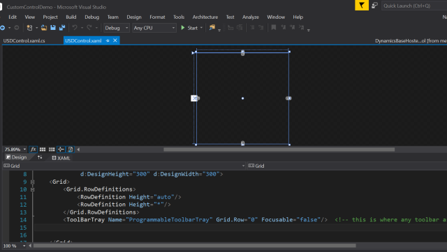 Visual Studio project for USD Custom Control